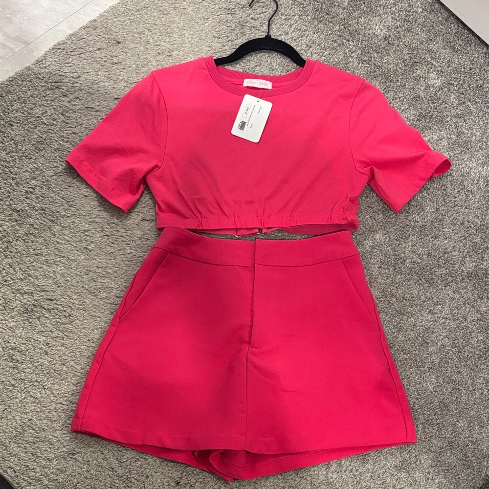 Chic Pink Two-Piece Set